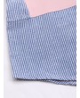 Cartoon Print Stripe Patchwork Long Sleeve Women T-shirt